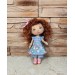 Small Handmade Rag Doll with Natural Brown Hair and Removable Clothes