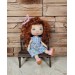 Small Handmade Rag Doll with Natural Brown Hair and Removable Clothes