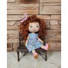 Small Handmade Rag Doll with Natural Brown Hair and Removable Clothes